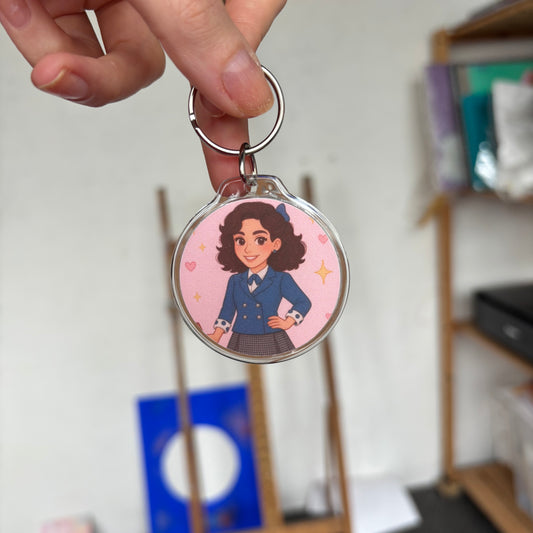 Dead girl walking keyring
