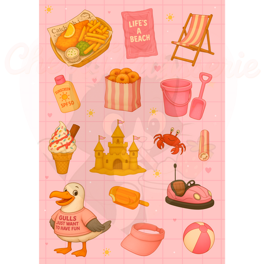 Life’s a beach sticker sheet